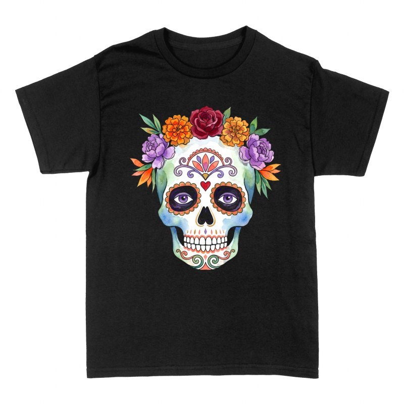 T-shirts: Zuckersch&auml;del mit Blumenkranz