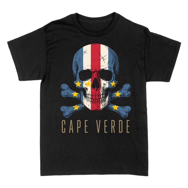 T-shirts: Kap Verde Totenkopf mit Knochen