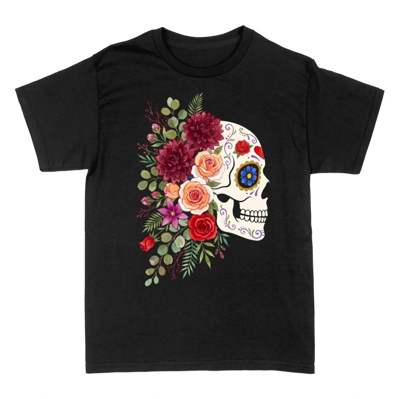 T-shirts: Zuckersch&auml;del im Profil mit Dahlien