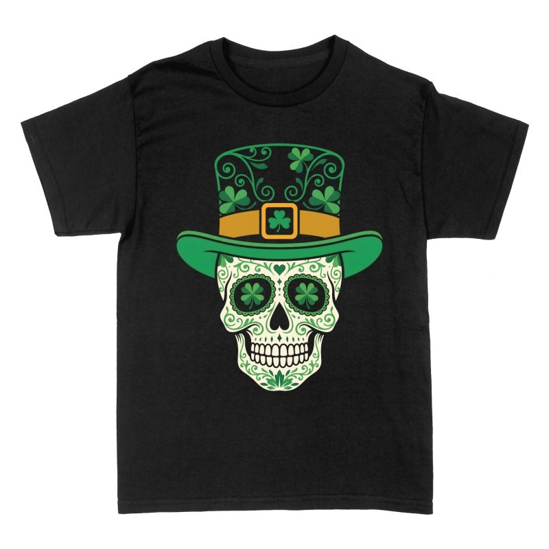 T-shirts: St. Patrick Sugar Skull Totenkopf