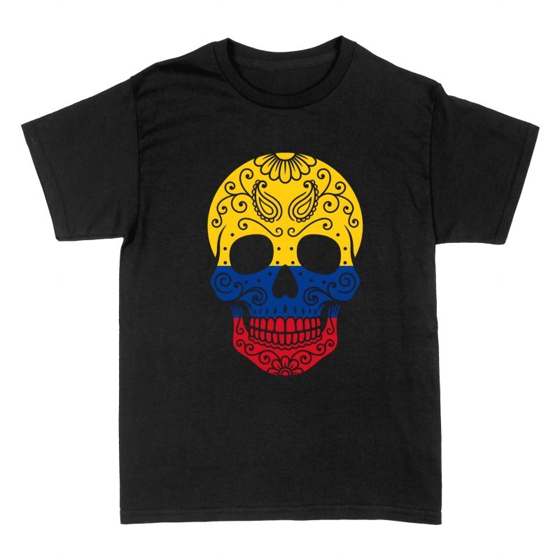 T-shirts: Kolumbien Totenkopf Sugar Skull