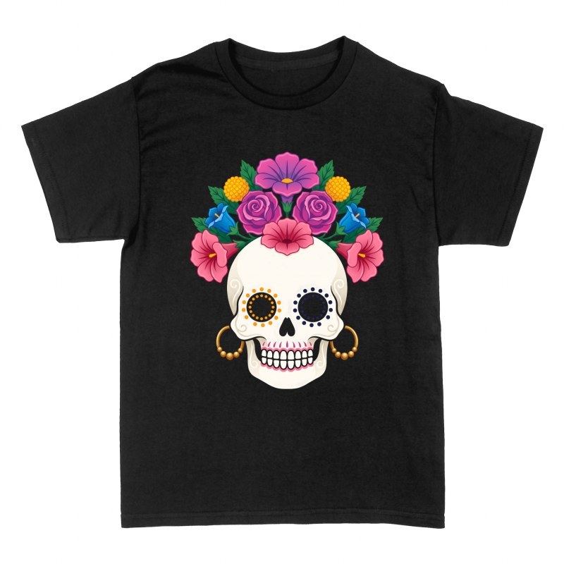 T-shirts: Zuckersch&auml;del mit Blumenkrone und Ohrringen