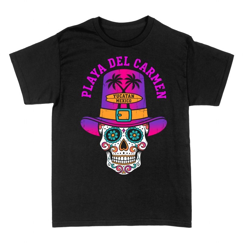 T-shirts: Mexikanischer Totenkopf Playa del Carmen
