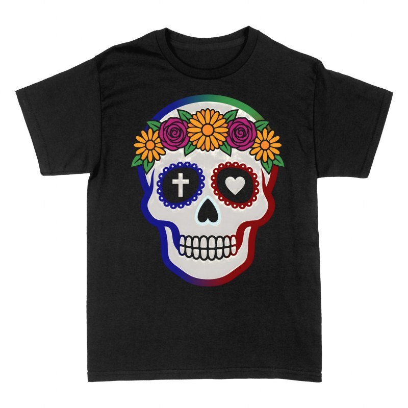 T-shirts: Zuckersch&auml;del mit Blumenkranz