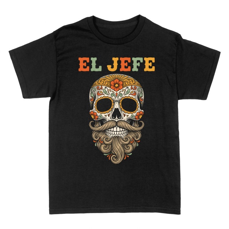 T-shirts: Mexikanischer Totenkopf mit Bart El Jefe