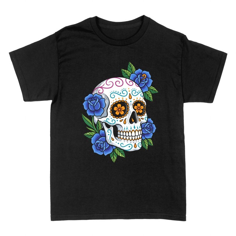 T-shirts: Zuckersch&auml;del mit blauen Rosen