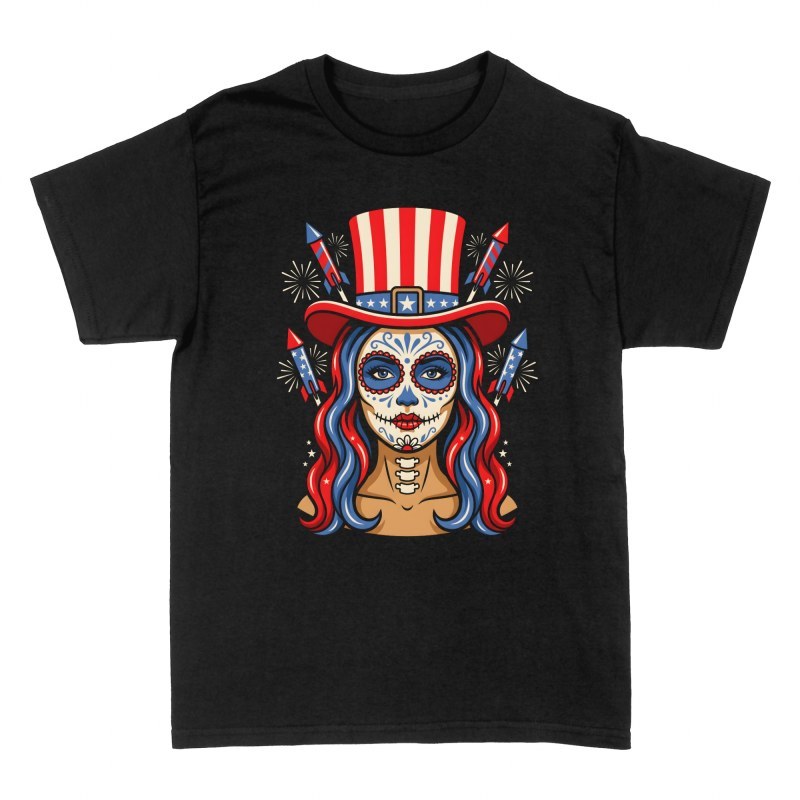 T-shirts: Patriotische La Catrina 4. Juli