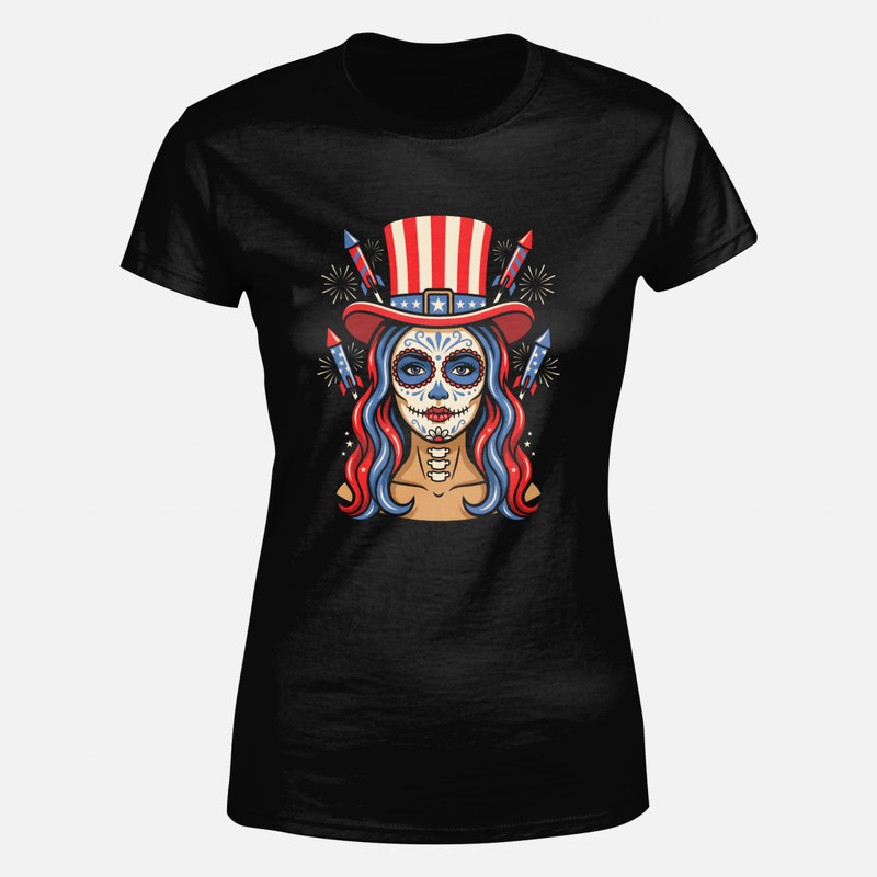 T-shirts: Patriotische La Catrina 4. Juli