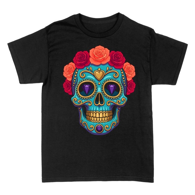 T-shirts: T&uuml;rkiser Zuckersch&auml;del mit Rosenkrone