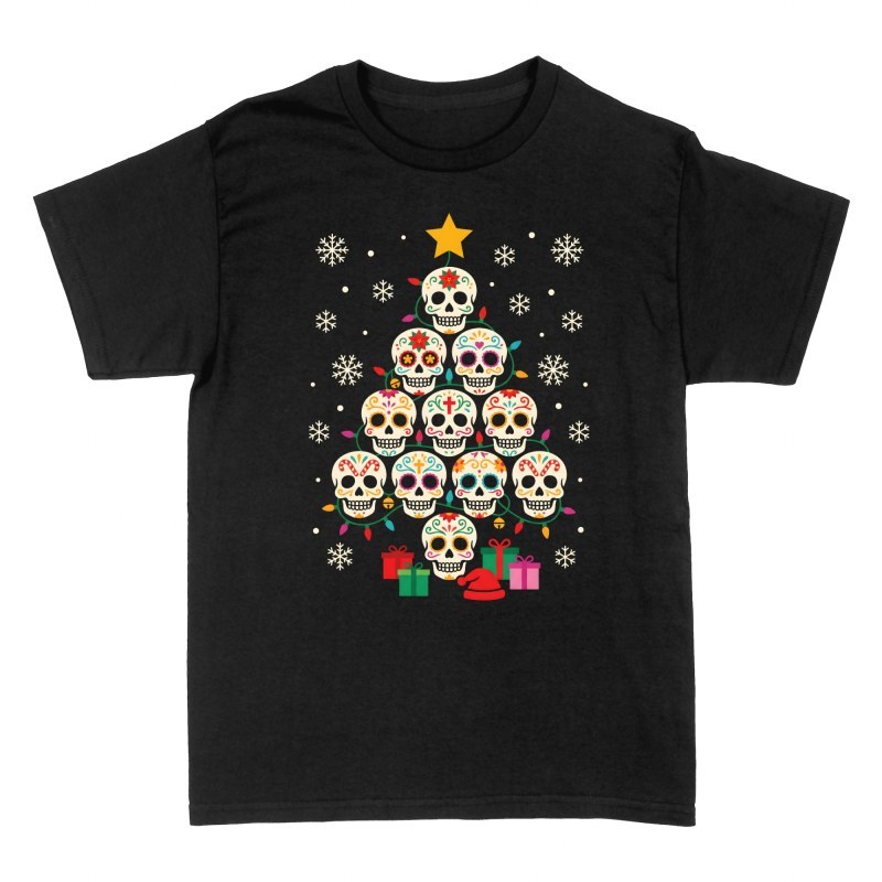 T-shirts: Weihnachtsbaum aus Sugar Skulls