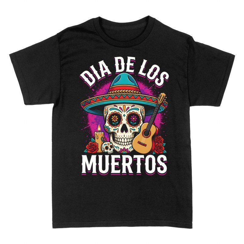 T-shirts: Mexikanischer Totenkopf mit Mariachi-Gitarre