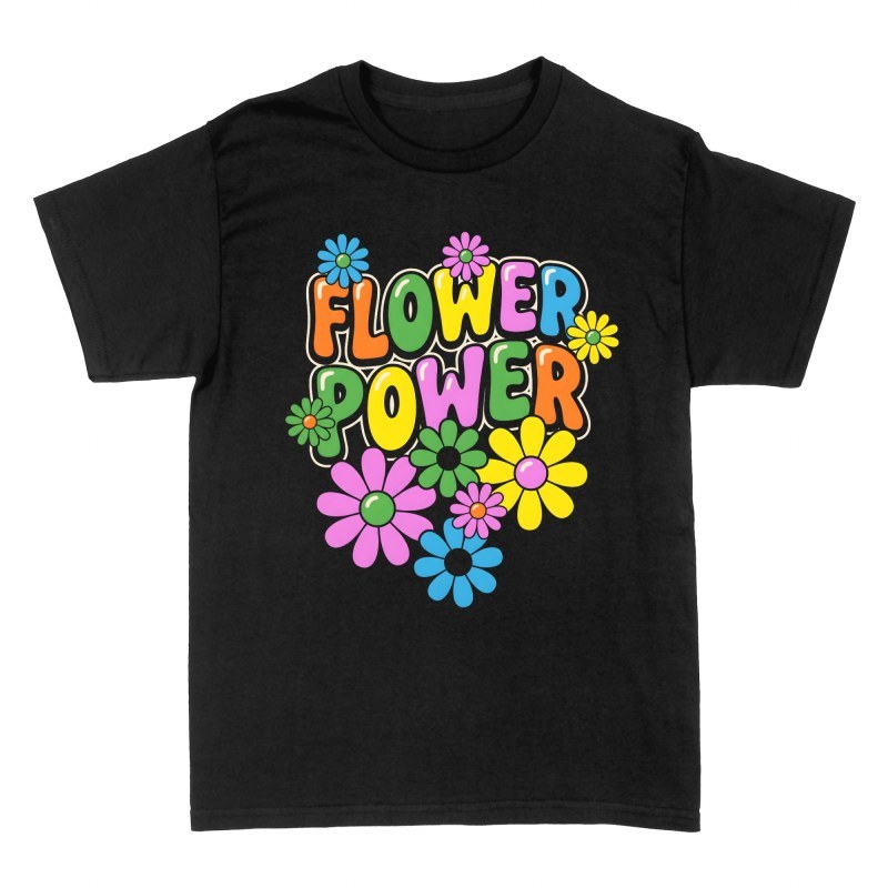 T-shirts: Flower Power Retro mit G&auml;nsebl&uuml;mchen