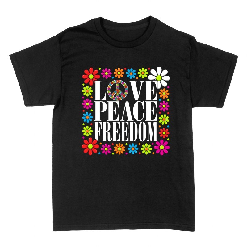 T-shirts: Friedenszeichen mit Blumen Love Peace Freedom