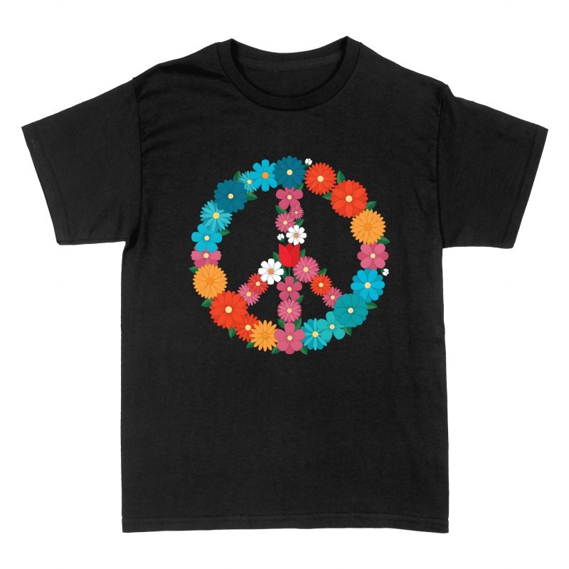 T-shirts: Buntes Blumen-Friedenszeichen