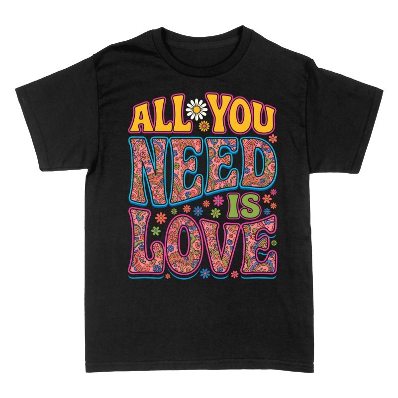 T-shirts: All You Need Is Love Retro Hippie