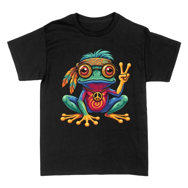 T-shirts: Hippie-Frosch mit Peace-Zeichen