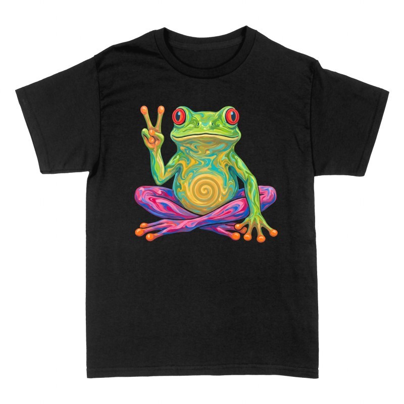 T-shirts: Psychedelischer Frosch mit Peace-Zeichen