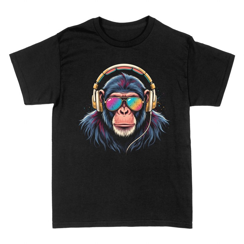 T-shirts: Schimpanse mit Kopfh&ouml;rern und Sonnenbrille