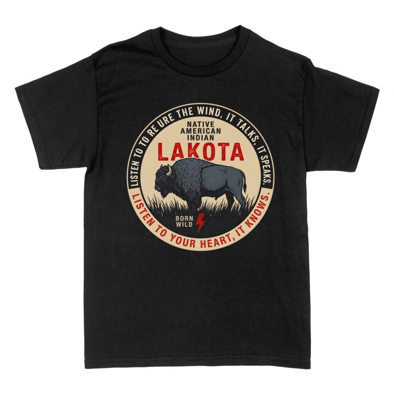 T-shirts: Bison Lakota Born Wild