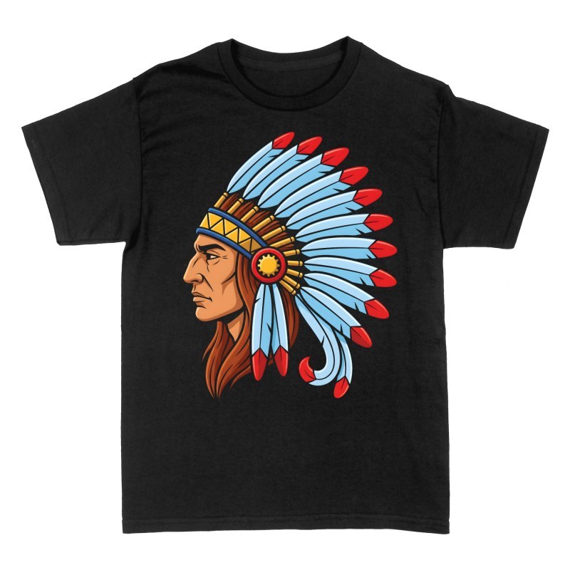 T-shirts: Indianerh&auml;uptling mit Federschmuck