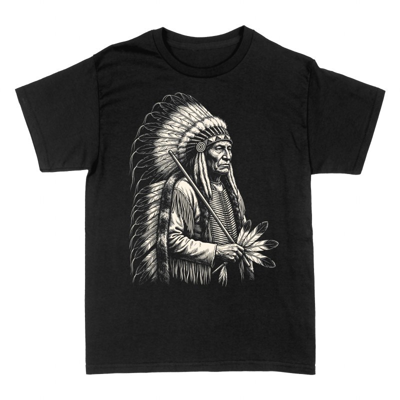 T-shirts: Indianerh&auml;uptling mit Federschmuck