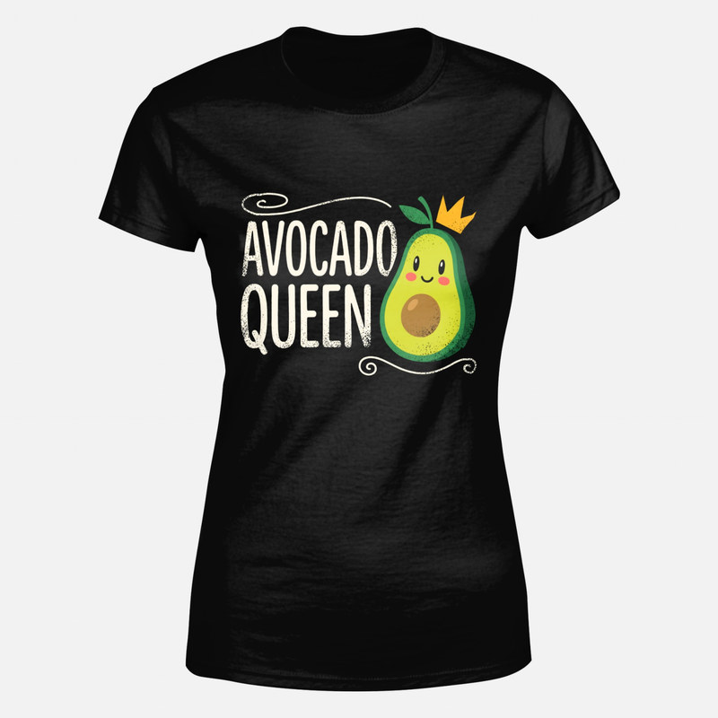 T-shirts: Avocado-K&ouml;nigin mit Krone Kawaii