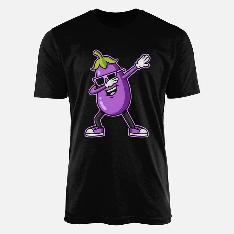 T-shirts: Dabbende Aubergine mit Sonnenbrille