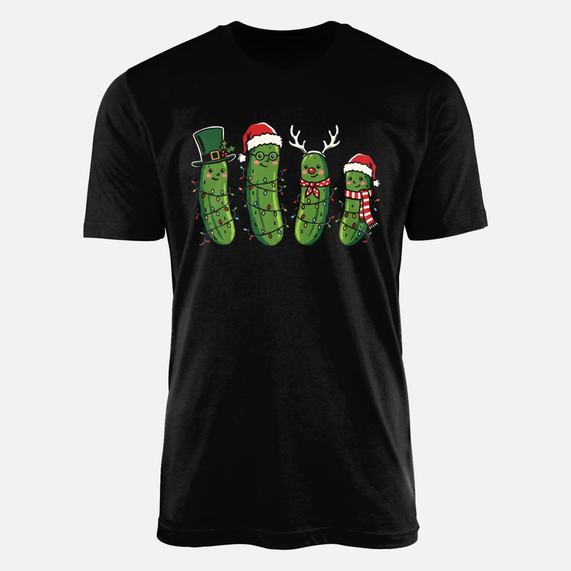 T-shirts: Weihnachtsgurken mit Lichterkette
