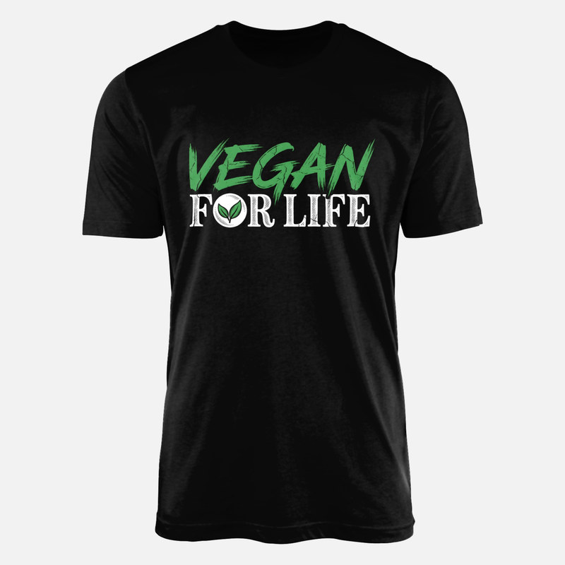 T-shirts: Vegan for Life mit Bl&auml;ttern