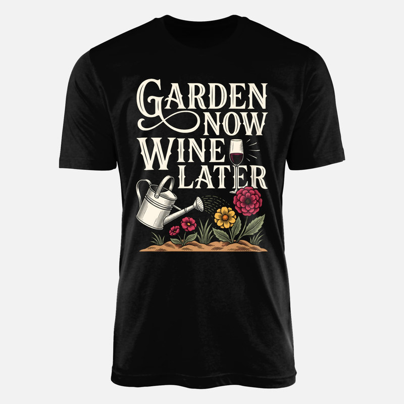 T-shirts: Erst Gartenarbeit dann Wein