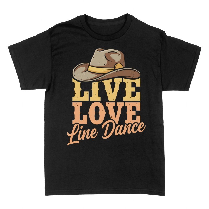 T-shirts: Live Love Line Dance Cowboyhut