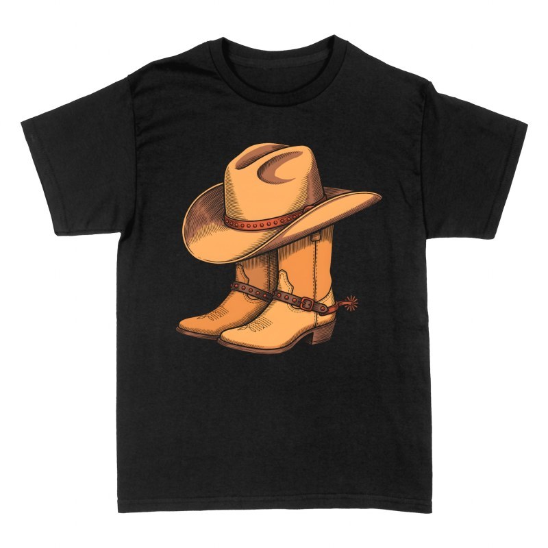 T-shirts: Cowboyhut und Cowboystiefel
