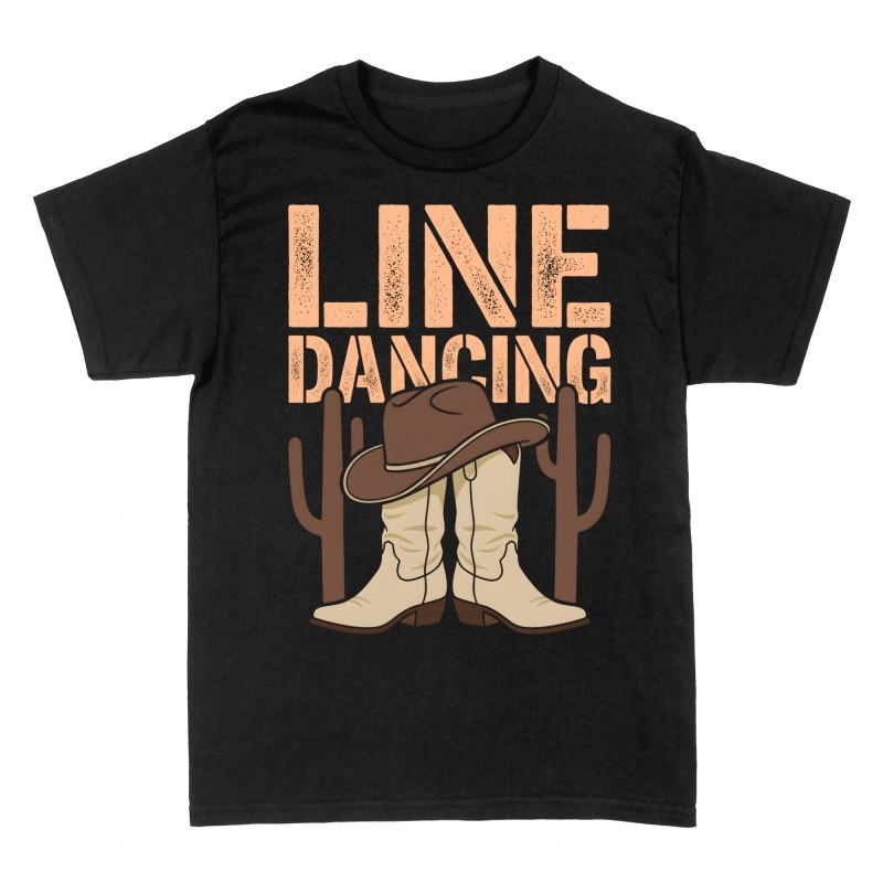 T-shirts: Line-Dance mit Cowboystiefeln und Hut