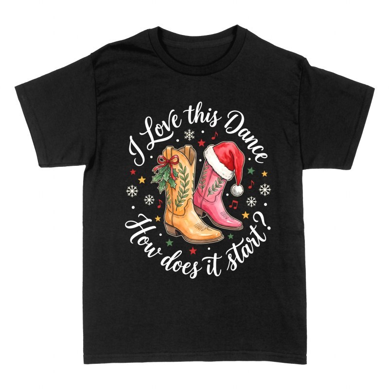 T-shirts: Weihnachtliche Cowboystiefel Line Dance