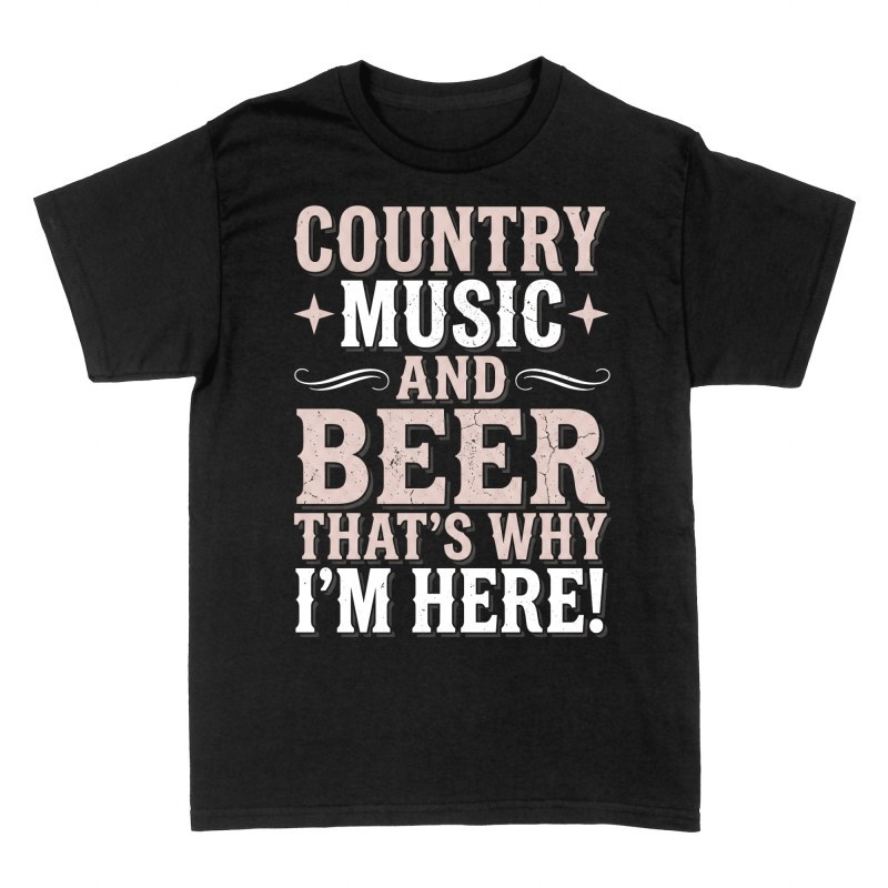 T-shirts: Country-Musik und Bier Western Spruch