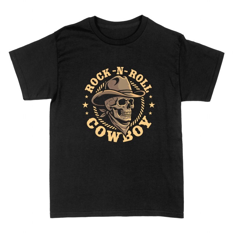 T-shirts: Rock-N-Roll Cowboy Totenkopf
