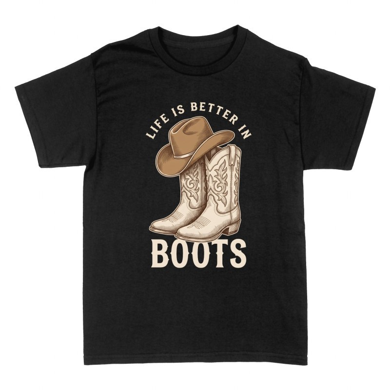 T-shirts: Cowboystiefel und Hut Western