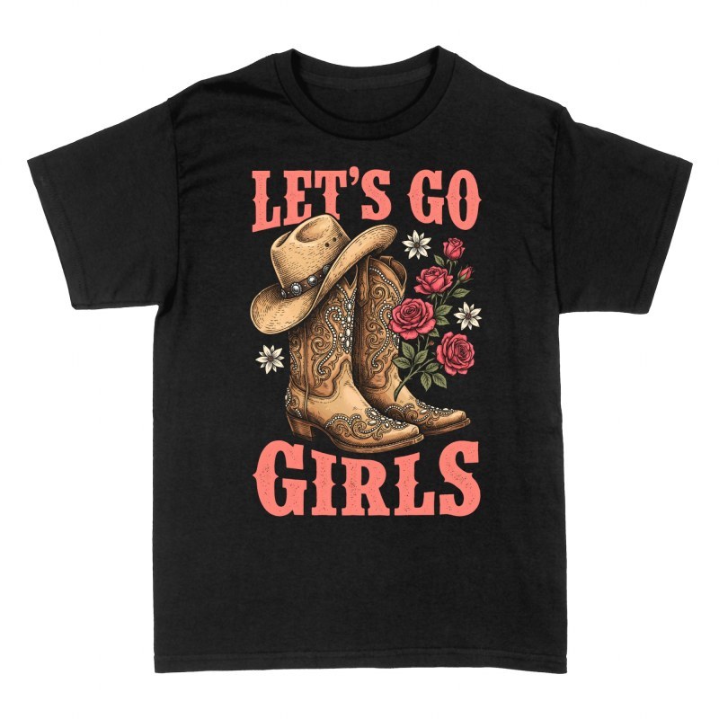T-shirts: Cowboystiefel und Hut mit Rosen