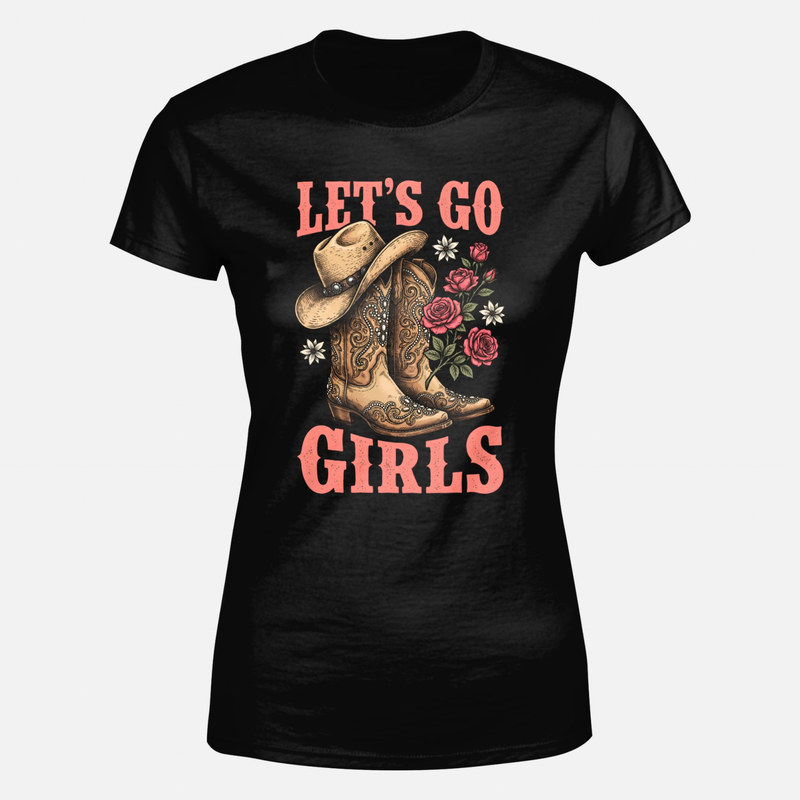 T-shirts: Cowboystiefel und Hut mit Rosen