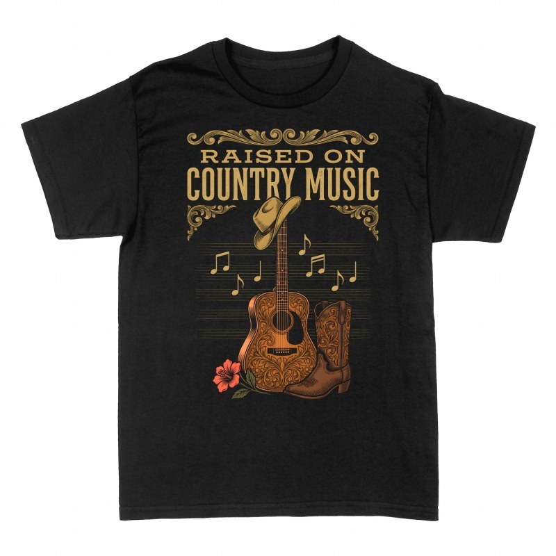 T-shirts: Country-Gitarre und Cowboystiefel Vintage