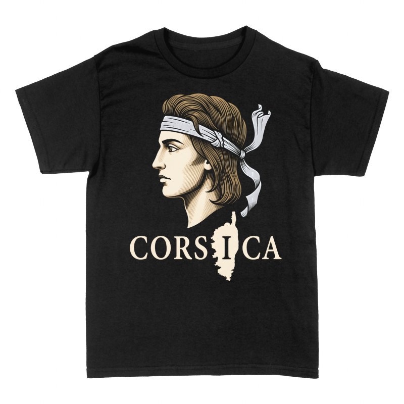 T-shirts: Korsika Maurischer Kopf mit Karte