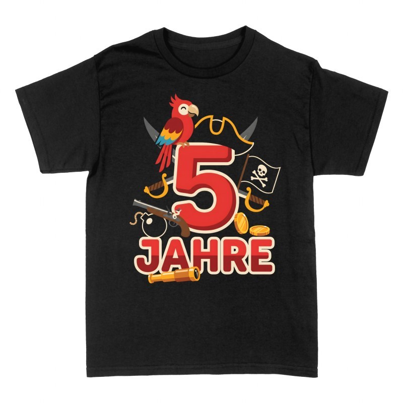 T-shirts: 5 Jahre Pirat mit Papagei