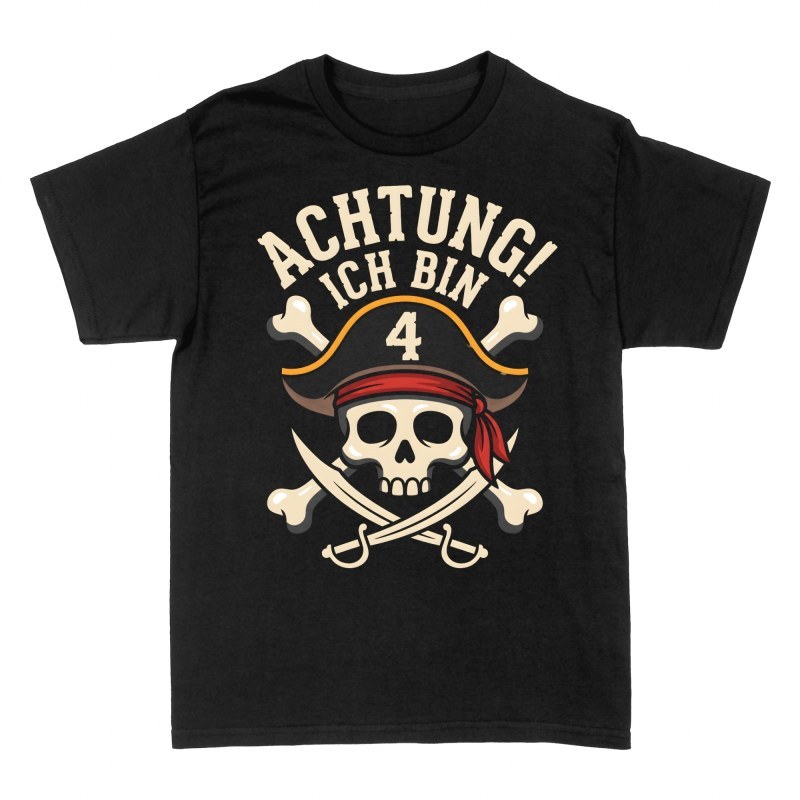 T-shirts: Achtung Ich Bin 4 Pirat Totenkopf