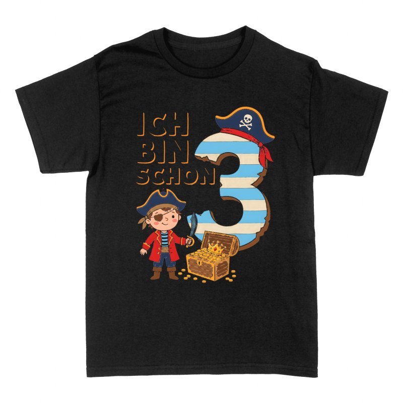 T-shirts: Ich bin schon 3 Pirat mit Schatztruhe