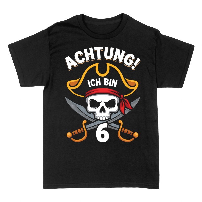 T-shirts: Achtung! Ich bin 6 Pirat