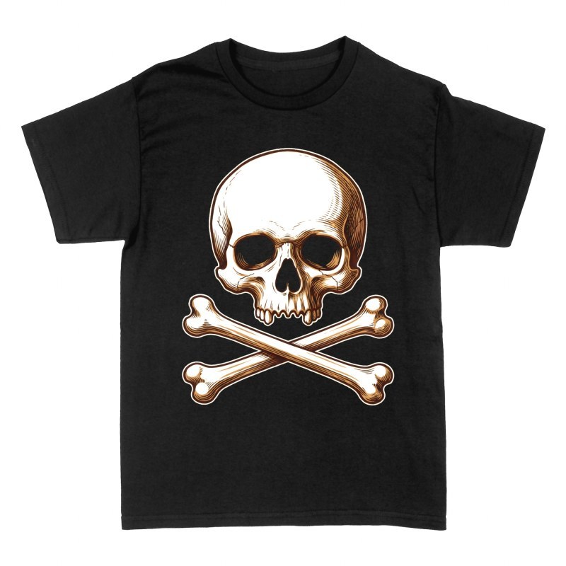 T-shirts: Totenkopf mit gekreuzten Knochen