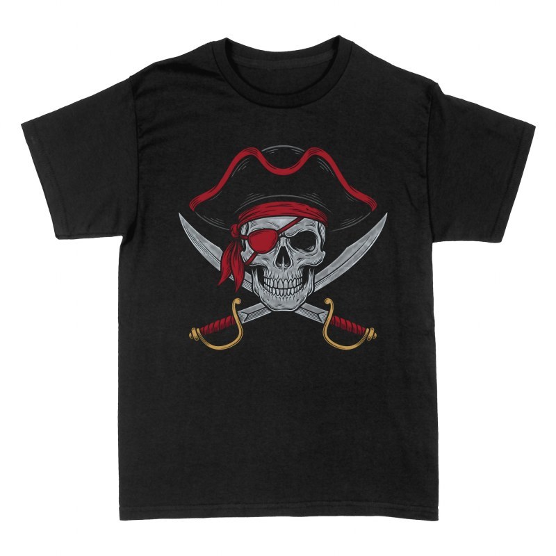T-shirts: Pirat Totenkopf mit S&auml;beln