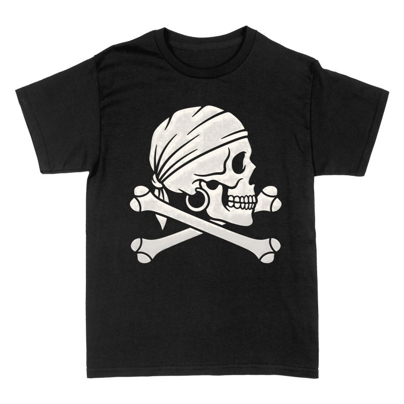 T-shirts: Piratentotenkopf mit Kopftuch