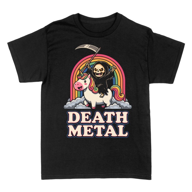 T-shirts: Sensenmann auf Einhorn Death Metal