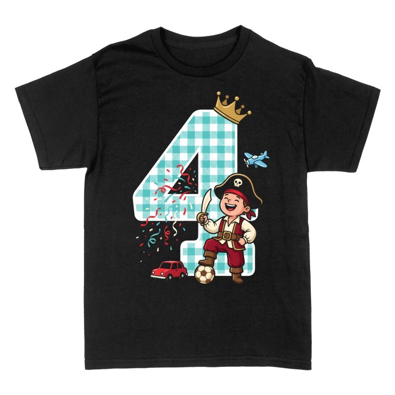 T-shirts: 4. Geburtstag Kleiner Pirat mit Krone